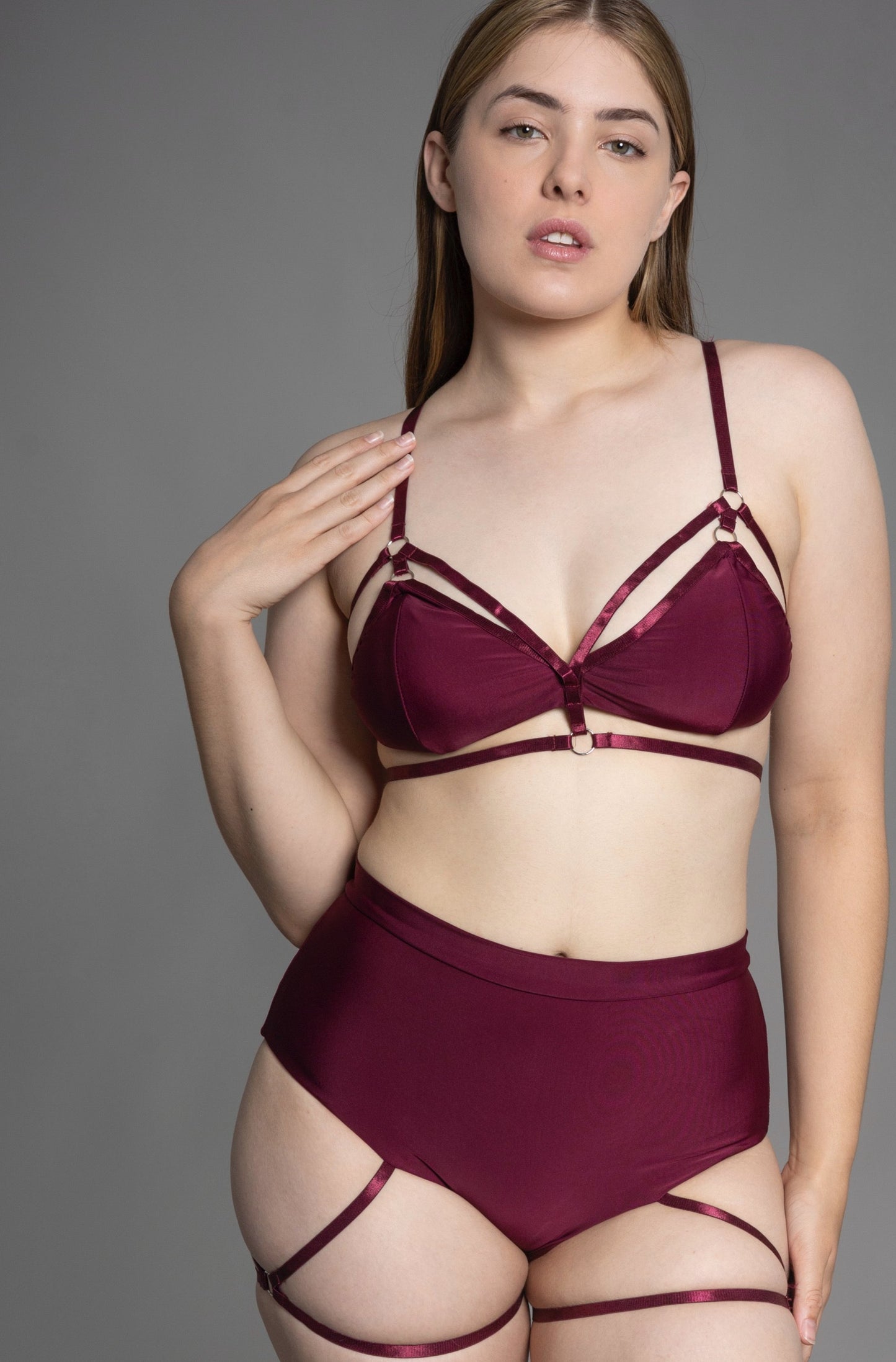 AMBER HIGH WAIST BOTTOM MULBERRY