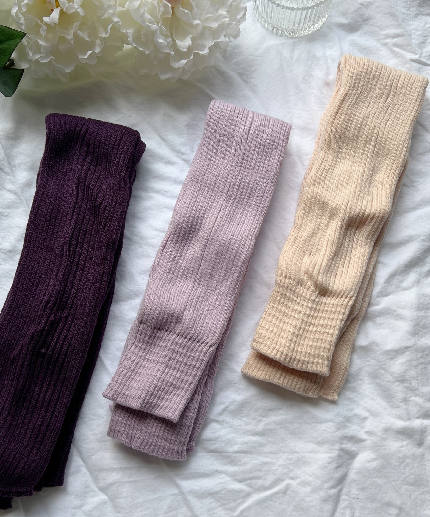 PURPLE LEG WARMERS